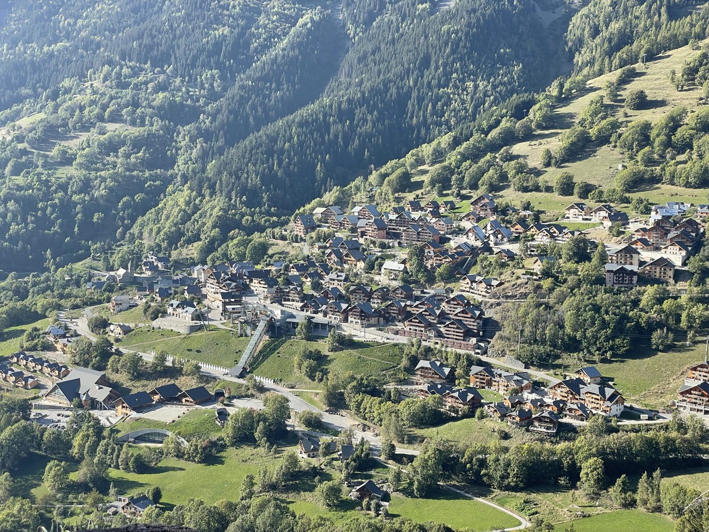 The view back over Vaujany from the Cascade de la Fare walk