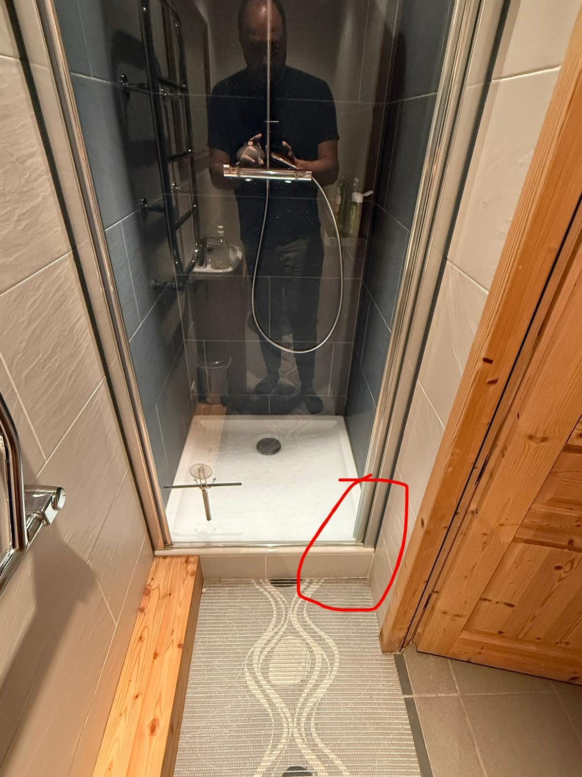 The downstairs shower