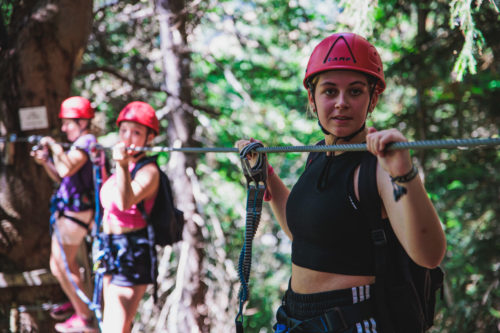People on the via ferrata at Vaujany